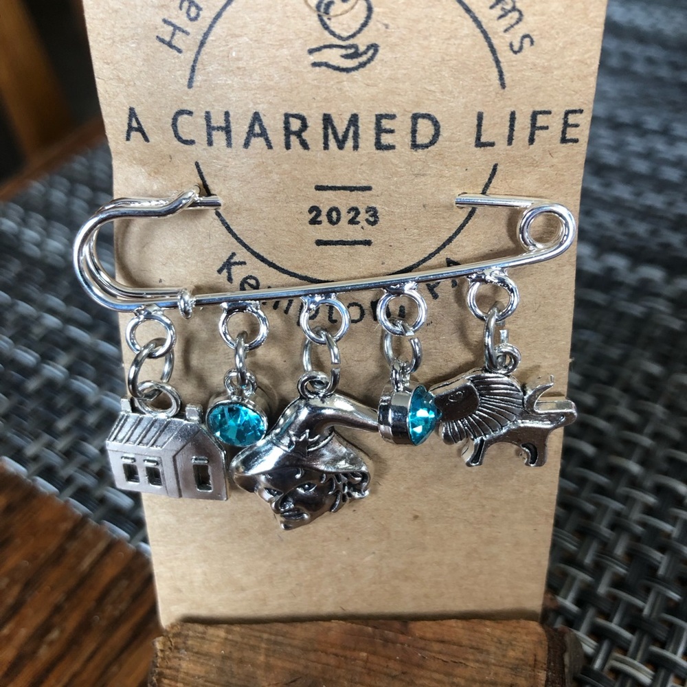 NWT, Handmade by A Charmed Life. Wizard of Oz Charms on a Silver Pin
